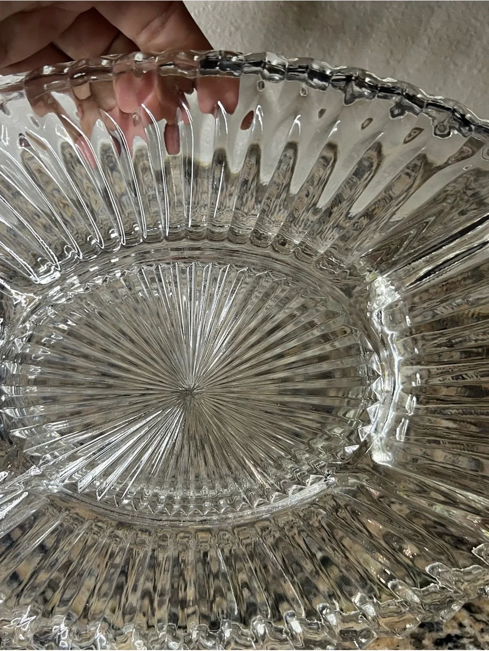 Clear Pressed Glass Serving Platter